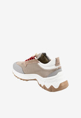 Leather-Blend Low-Top Sneakers