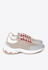 Leather-Blend Low-Top Sneakers