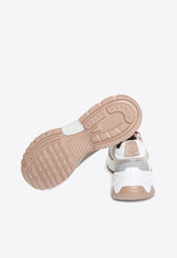 Leather-Blend Low-Top Sneakers