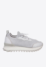 Leather-Blend Low-Top Sneakers