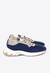 Leather-Blend Low-Top Sneakers