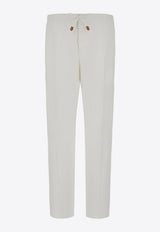 Elastic-Waist Linen and Silk Pants