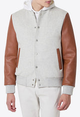 Wool and Leather Bomber Jacket