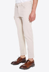 Slim-Fit Chino Pants with Logo-Patch