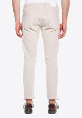 Slim-Fit Chino Pants with Logo-Patch