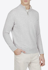Fine-Knit Cashmere Half-Zip Sweater