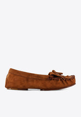 Lace-Up Suede Loafers
