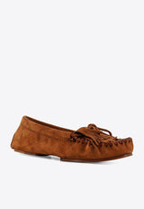 Lace-Up Suede Loafers