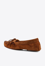 Lace-Up Suede Loafers