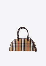Burberry Checked Top Handle Bag Brown 8117522A2021_SAND_40017641