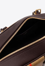 Burberry Checked Top Handle Bag Brown 8117522A2021_SAND_40017641