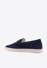 Logo-Engraved Suede Loafers