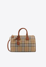 Checked Top Handle Bag
