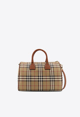 Checked Top Handle Bag