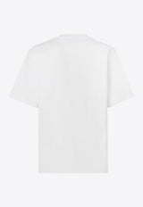 Fendi Logo-Embroidered Crewneck T-shirt White