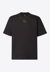 Fendi Logo-Printed Crewneck T-shirt Black