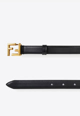 Fendi Monogram Leather Belt Black