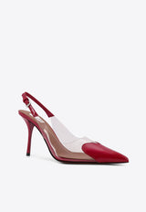 Alaïa Le Coeur 90 Plexi Slingback Pumps Red AA3E083CK150424_FRAMBOISE_44245631