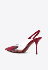 Alaïa Le Coeur 90 Plexi Slingback Pumps Red AA3E083CK150424_FRAMBOISE_44245631