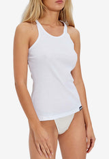 Dsquared2 Logo Patch Ribbed Tank Top White D8D055800_11012