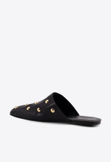 Stud-Embellished Leather Slides