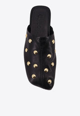 Stud-Embellished Leather Slides