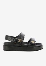 Double-T Flatform Leather Sandals