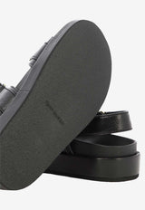 Double-T Flatform Leather Sandals