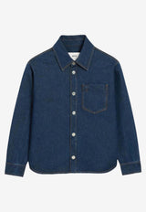 AMI PARIS Ami De Coeur Denim Overshirt Denim UJK788DE0104_402