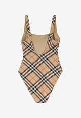 Checked One-Piece Swimsuit