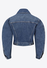 Givenchy Logo-Embroidered Denim Jacket Blue
