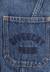 Givenchy Logo-Embroidered Denim Jacket Blue