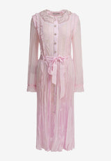 Pleated Georgette Midi Dress