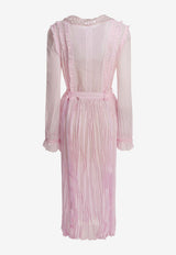 Pleated Georgette Midi Dress