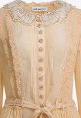 Pleated Georgette Mini Dress