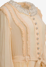 Pleated Georgette Mini Dress