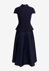 Taffeta Bouclé Midi Dress