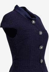 Taffeta Bouclé Midi Dress