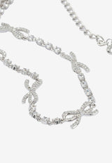 Crystal-Embellished Bows Necklace