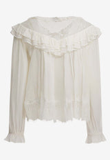 Georgette Lace Long-Sleeved Blouse