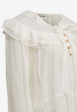 Georgette Lace Long-Sleeved Blouse