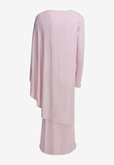 Maxi Draped Dress with Cape