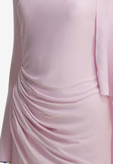 Maxi Draped Dress with Cape