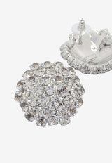 Crystal-Embellished Floral Earrings