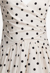 Polka-Dot Flared Midi Dress