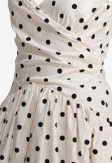 Polka-Dot Flared Midi Dress