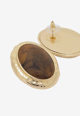 Hammered Oval Earrings