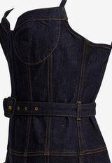 Denim Flared Midi Dress