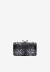 Multi-Crystal Knit Clutch Bag