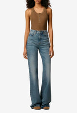 Buttoned Placket Tank Top